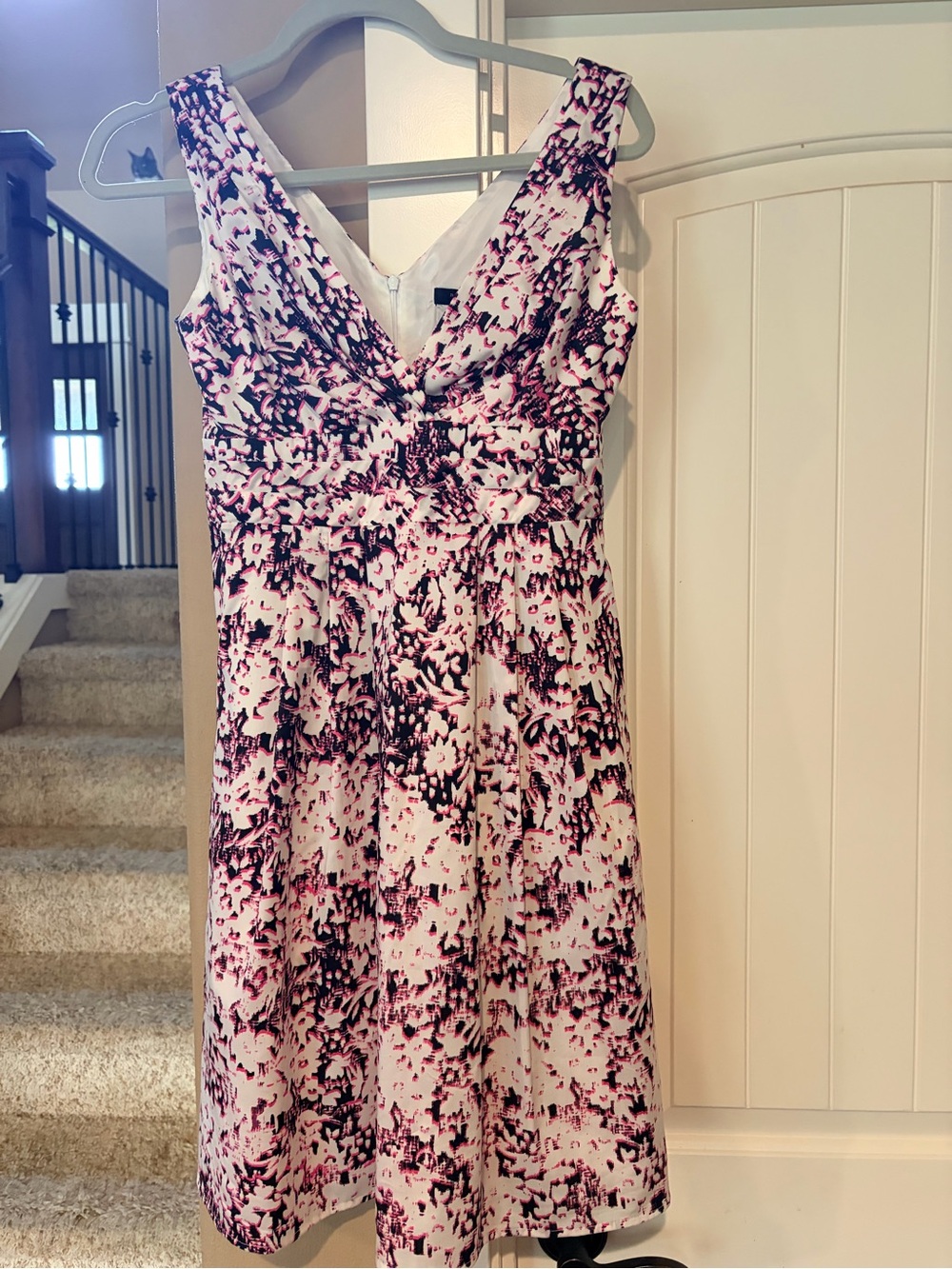 Nanette Lepore Pink Black and White Abstract Print Dress